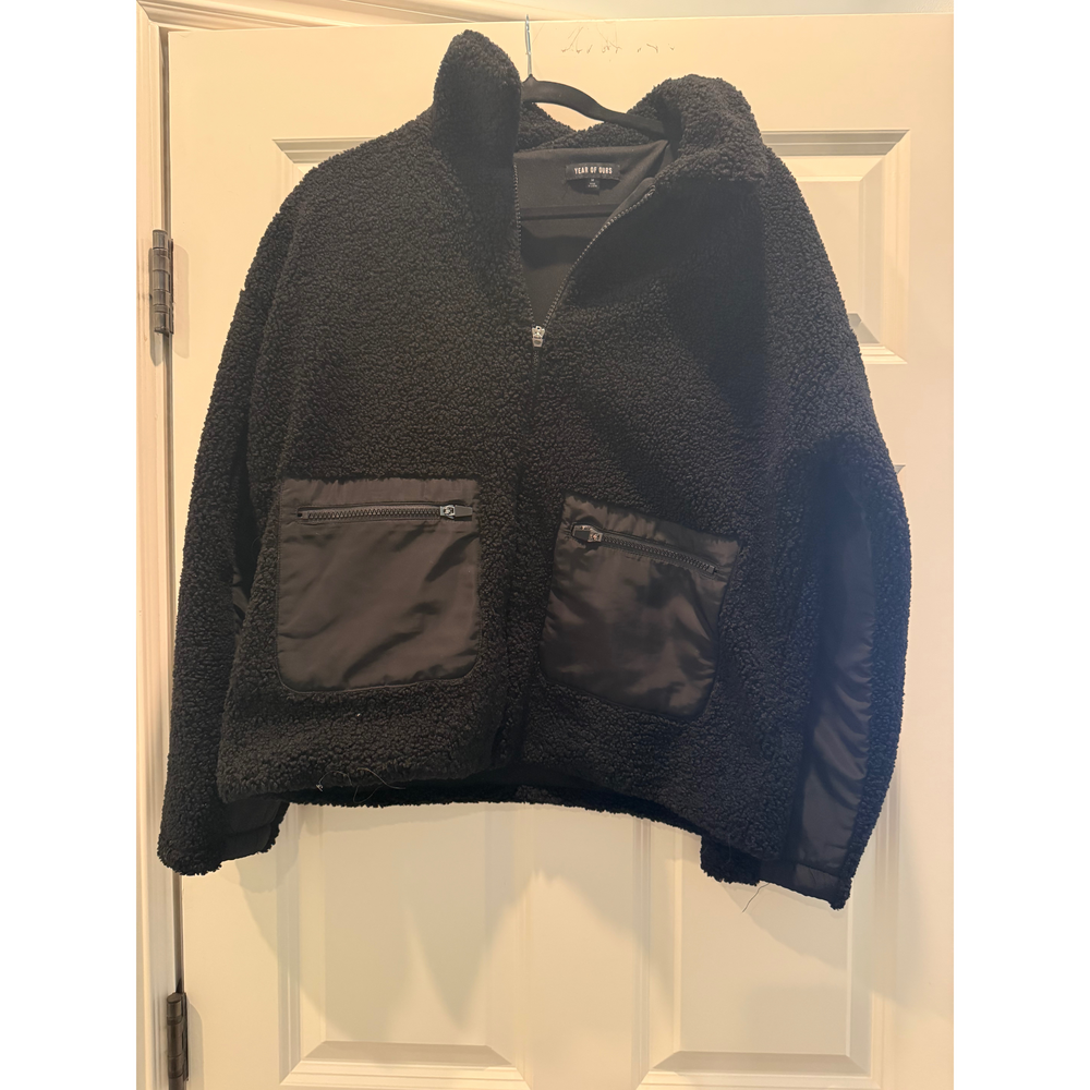 Year Of Ours Black Fleece Zip-Up Jacket - Picture 2 of 5
